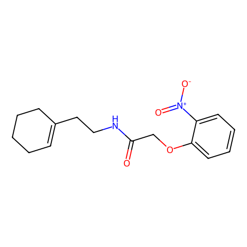 N-[2-(cyclohexen-1-yl)ethyl]-2-(2-nitrophenoxy)acetamide structure