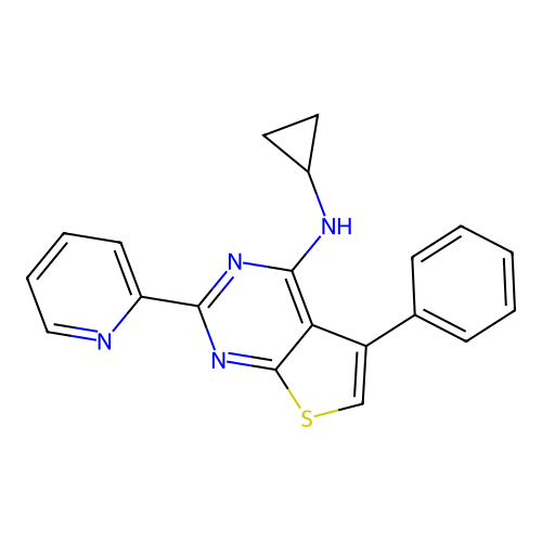 N-Cyclopropyl-5-phenyl-2-(2-pyridinyl)thieno[2,3-d]pyrimidin-4-amine structure