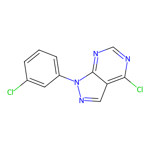 4-chloro-1-(3-chlorophenyl)-1H-pyrazolo[3,4-d]pyrimidine structure