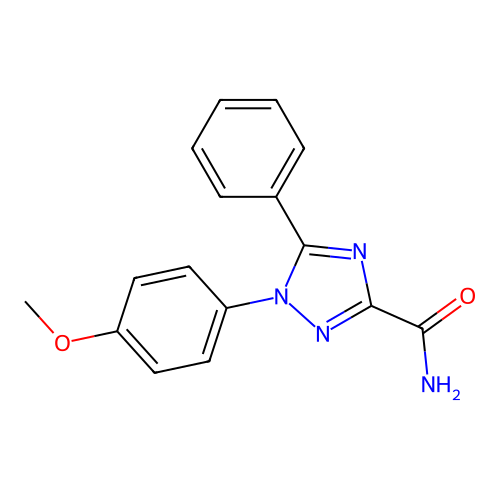 1-(4-Methoxyphenyl)-5-phenyl-1,2,4-triazole-3-carboxamide structure