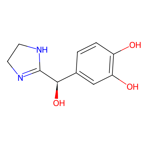 (R)-4-((4,5-Dihydro-1H-imidazol-2-yl)(hydroxy)methyl)benzene-1,2-diol structure