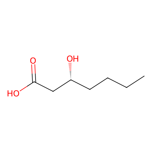 (3R)-3-hydroxyheptanoic acid structure