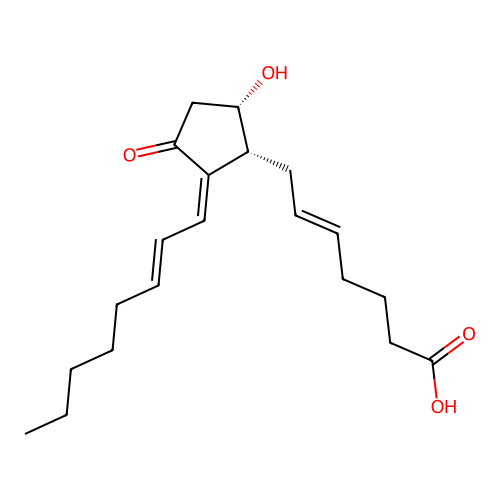 7-[(1R,5S)-5-hydroxy-2-oct-2-enylidene-3-oxocyclopentyl]hept-5-enoic acid structure