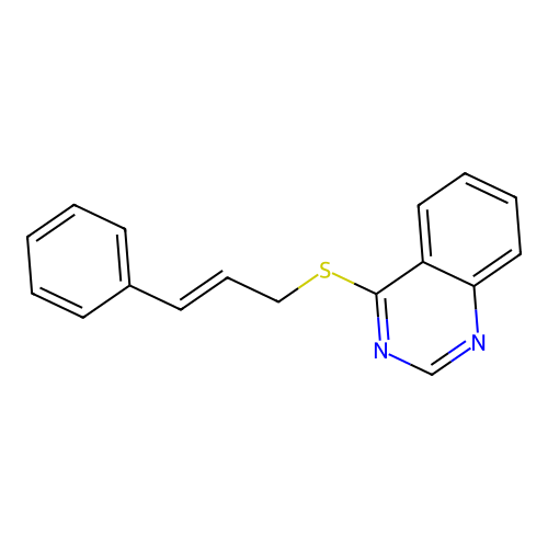 4-(Cinnamylthio)quinazoline structure