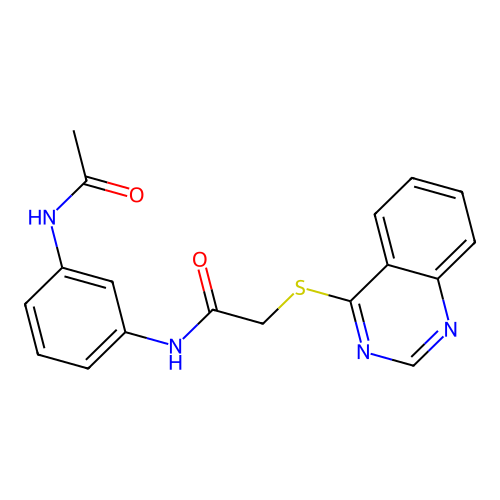 N-(3-acetamidophenyl)-2-(quinazolin-4-ylthio)acetamide structure