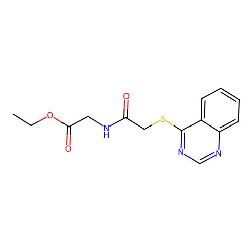 Ethyl 2-(2-(quinazolin-4-ylthio)acetamido)acetate structure