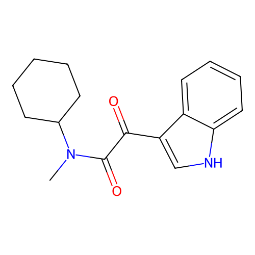 N-cyclohexyl-2-(1H-indol-3-yl)-N-methyl-2-oxoacetamide structure