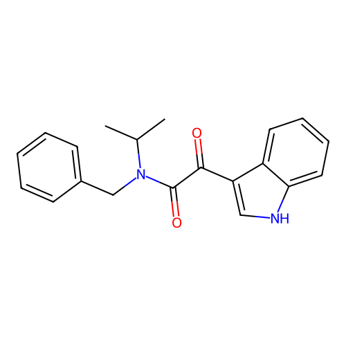 N-benzyl-2-(1H-indol-3-yl)-N-isopropyl-2-oxoacetamide structure