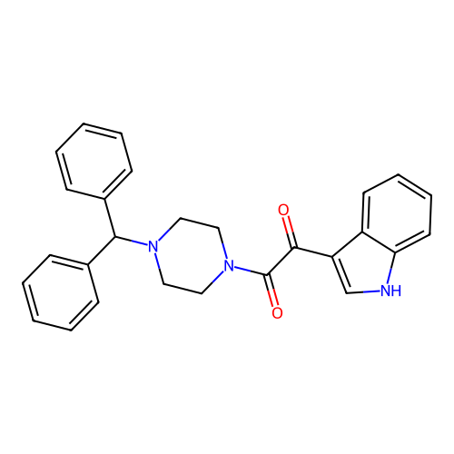 1-(4-benzhydrylpiperazin-1-yl)-2-(1H-indol-3-yl)ethane-1,2-dione structure