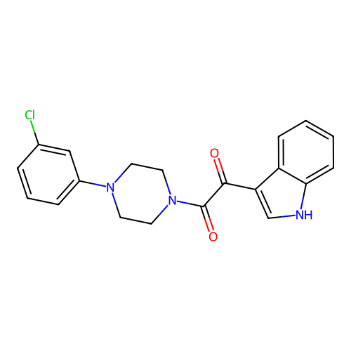 1-[4-(3-chlorophenyl)piperazin-1-yl]-2-(1H-indol-3-yl)ethane-1,2-dione structure