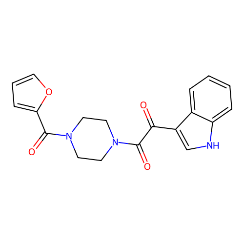 1-[4-(furan-2-carbonyl)piperazin-1-yl]-2-(1H-indol-3-yl)ethane-1,2-dione structure