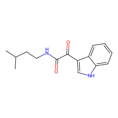 2-(1H-indol-3-yl)-N-(3-methylbutyl)-2-oxoacetamide structure