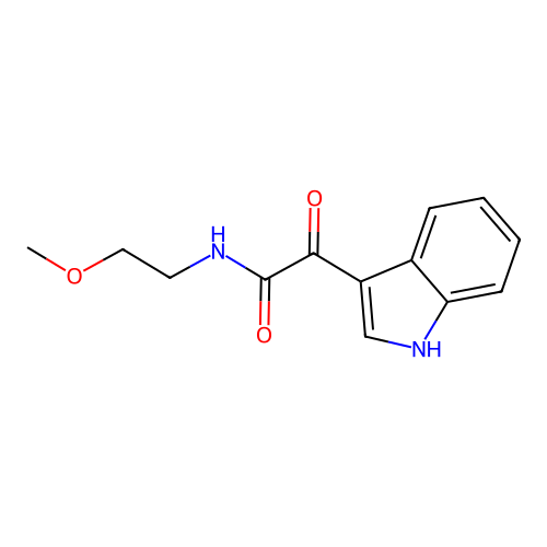 2-(1H-indol-3-yl)-N-(2-methoxyethyl)-2-oxoacetamide structure