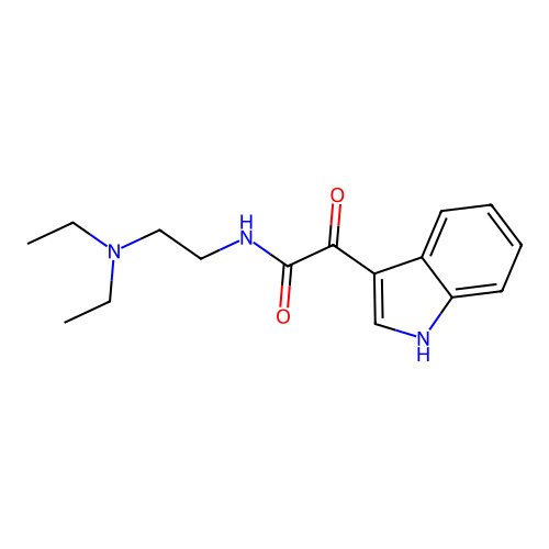 N-[2-(diethylamino)ethyl]-2-(1H-indol-3-yl)-2-oxoacetamide structure