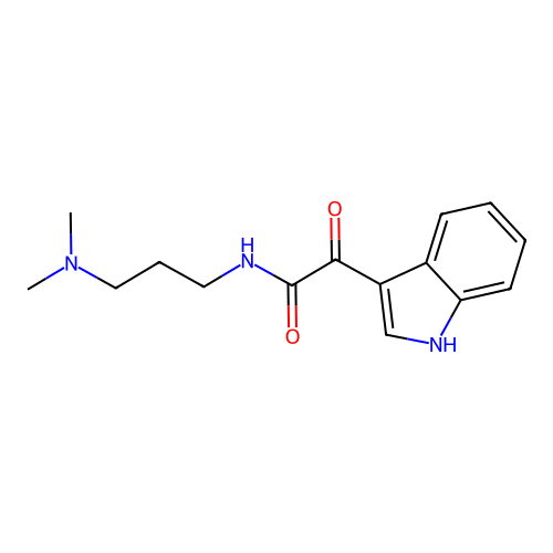 N-[3-(dimethylamino)propyl]-2-(1H-indol-3-yl)-2-oxoacetamide structure