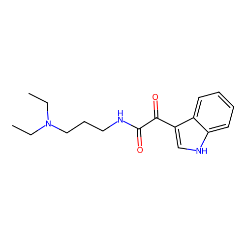 N-[3-(diethylamino)propyl]-2-(1H-indol-3-yl)-2-oxoacetamide structure