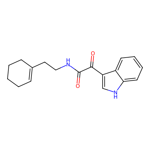N-(2-(cyclohex-1-en-1-yl)ethyl)-2-(1H-indol-3-yl)-2-oxoacetamide structure