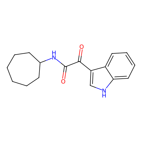 N-cycloheptyl-2-(1H-indol-3-yl)-2-oxoacetamide structure