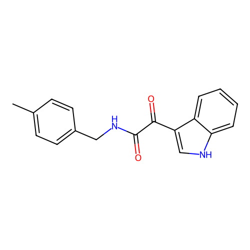 2-(1H-indol-3-yl)-N-(4-methylbenzyl)-2-oxoacetamide structure