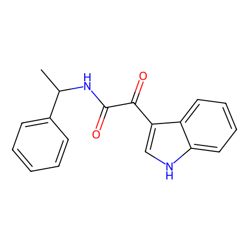 2-(1H-indol-3-yl)-2-oxo-N-(1-phenylethyl)acetamide structure