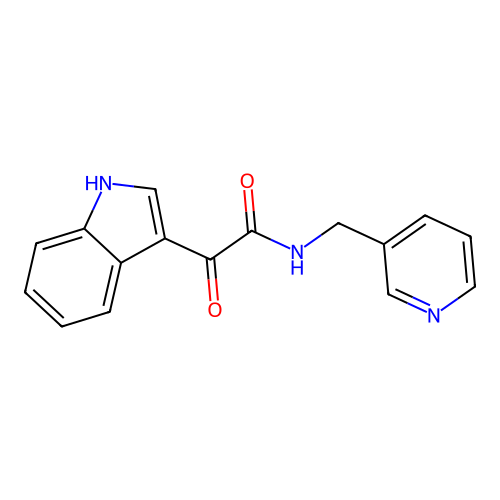 2-(1H-indol-3-yl)-2-oxo-N-(pyridin-3-ylmethyl)acetamide structure