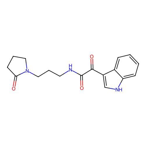 2-(1H-indol-3-yl)-2-oxo-N-[3-(2-oxopyrrolidin-1-yl)propyl]acetamide structure