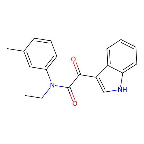 N-ethyl-2-(1H-indol-3-yl)-N-(3-methylphenyl)-2-oxoacetamide structure
