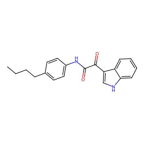 N-(4-butylphenyl)-2-(1H-indol-3-yl)-2-oxoacetamide structure