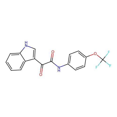 2-(1H-indol-3-yl)-2-oxo-N-[4-(trifluoromethoxy)phenyl]acetamide structure