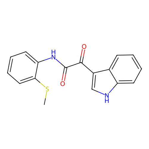 2-(1H-indol-3-yl)-N-(2-methylsulfanylphenyl)-2-oxoacetamide structure