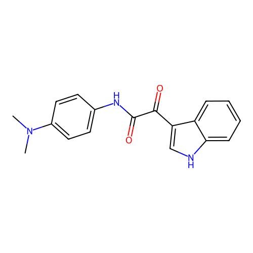 N-[4-(dimethylamino)phenyl]-2-(1H-indol-3-yl)-2-oxoacetamide structure