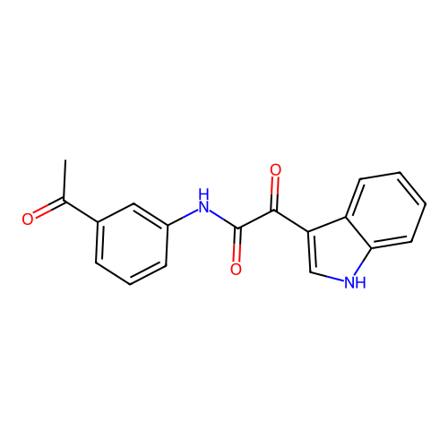N-(3-acetylphenyl)-2-(1H-indol-3-yl)-2-oxoacetamide structure