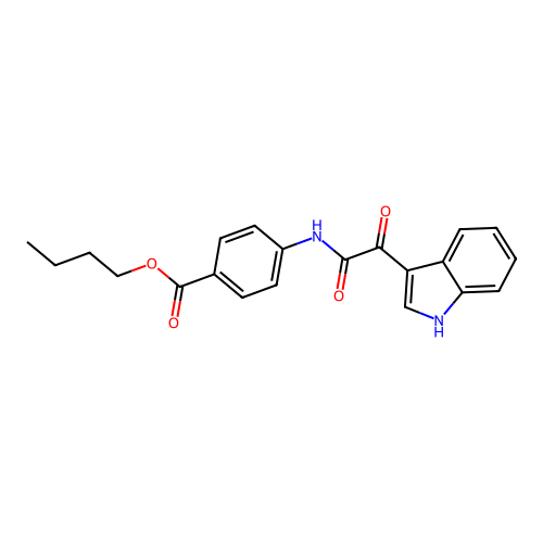 butyl 4-[2-(1H-indol-3-yl)-2-oxoacetamido]benzoate structure