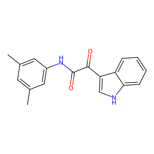 N-(3,5-dimethylphenyl)-2-(1H-indol-3-yl)-2-oxoacetamide structure