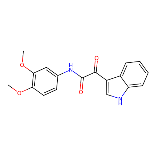N-(3,4-dimethoxyphenyl)-2-(1H-indol-3-yl)-2-oxoacetamide structure