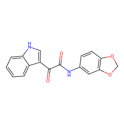 N-(1,3-benzodioxol-5-yl)-2-(1H-indol-3-yl)-2-oxoacetamide structure