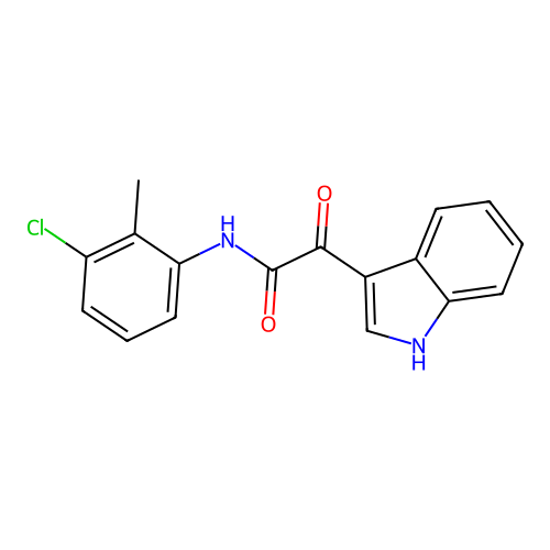 N-(3-chloro-2-methylphenyl)-2-(1H-indol-3-yl)-2-oxoacetamide structure