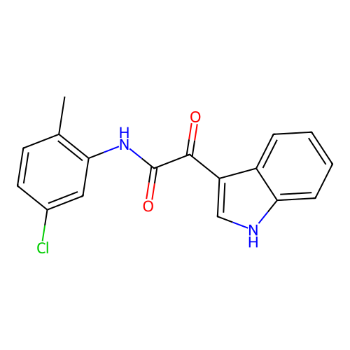 N-(5-chloro-2-methylphenyl)-2-(1H-indol-3-yl)-2-oxoacetamide structure
