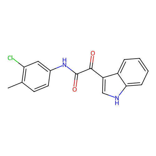 N-(3-chloro-4-methylphenyl)-2-(1H-indol-3-yl)-2-oxoacetamide structure