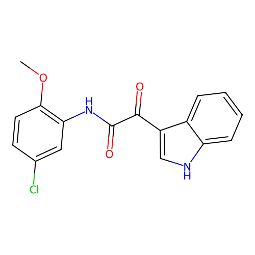 N-(5-chloro-2-methoxyphenyl)-2-(1H-indol-3-yl)-2-oxoacetamide structure