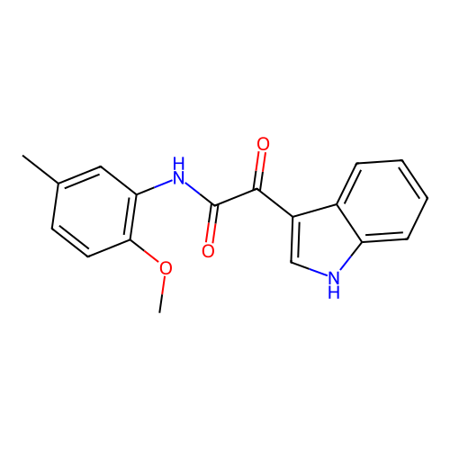 2-(1H-indol-3-yl)-N-(2-methoxy-5-methylphenyl)-2-oxoacetamide structure