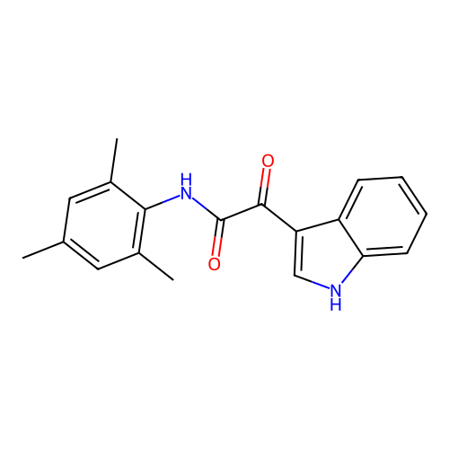 2-(1H-indol-3-yl)-2-oxo-N-(2,4,6-trimethylphenyl)acetamide structure