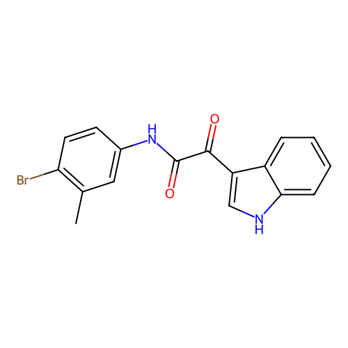 N-(4-bromo-3-methylphenyl)-2-(1H-indol-3-yl)-2-oxoacetamide structure