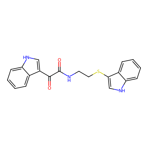 N-(2-((1H-indol-3-yl)thio)ethyl)-2-(1H-indol-3-yl)-2-oxoacetamide structure