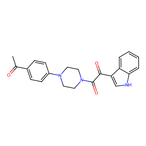 1-[4-(4-acetylphenyl)piperazin-1-yl]-2-(1H-indol-3-yl)ethane-1,2-dione structure