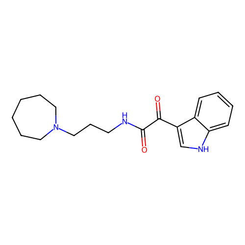 N-[3-(azepan-1-yl)propyl]-2-(1H-indol-3-yl)-2-oxoacetamide structure