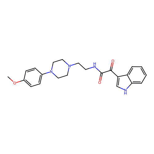 2-(1H-indol-3-yl)-N-(2-(4-(4-methoxyphenyl)piperazin-1-yl)ethyl)-2-oxoacetamide structure
