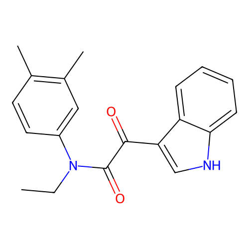 N-(3,4-dimethylphenyl)-N-ethyl-2-(1H-indol-3-yl)-2-oxoacetamide structure