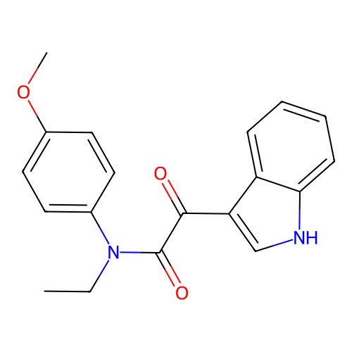 N-ethyl-2-(1H-indol-3-yl)-N-(4-methoxyphenyl)-2-oxoacetamide structure