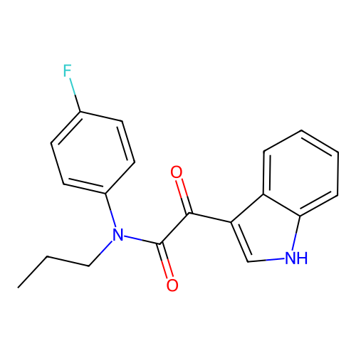 N-(4-fluorophenyl)-2-(1H-indol-3-yl)-2-oxo-N-propylacetamide structure